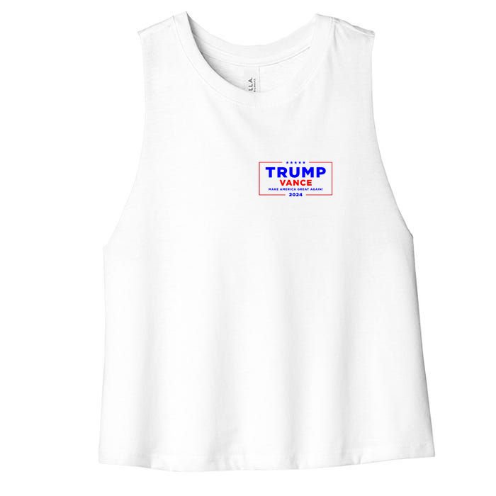 Trump Vance 2024 Front Pocket Print With Back Print Women's Racerback Cropped Tank