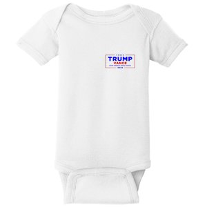 Trump Vance 2024 Front Pocket Print With Back Print Baby Bodysuit