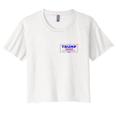 Trump Vance 2024 Front Pocket Print With Back Print Women's Crop Top Tee