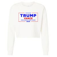 Trump Vance 2024 Front Pocket Print With Back Print Cropped Pullover Crew