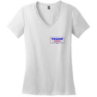 Trump Vance 2024 Front Pocket Print With Back Print Women's V-Neck T-Shirt