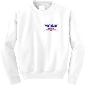 Trump Vance 2024 Front Pocket Print With Back Print Kids Sweatshirt