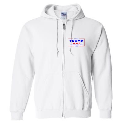 Trump Vance 2024 Front Pocket Print With Back Print Full Zip Hoodie