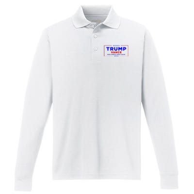 Trump Vance 2024 Performance Long Sleeve Polo