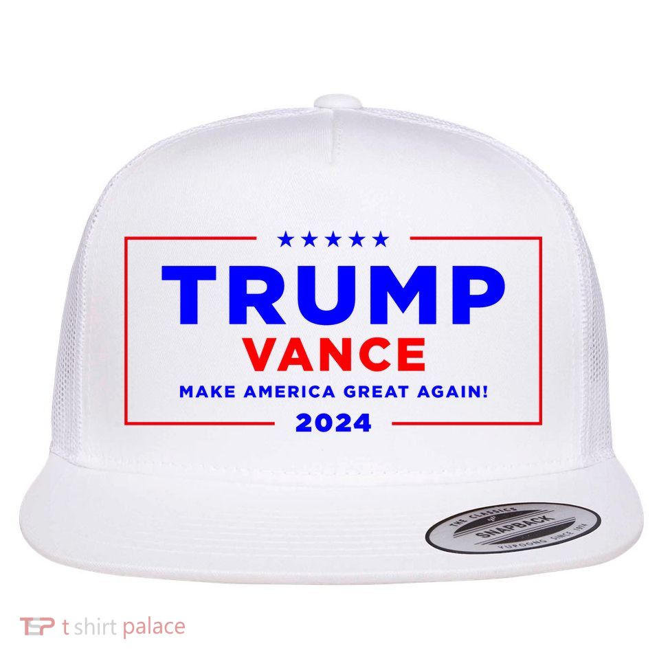 Trump Vance 2024 Flat Bill Trucker Hat
