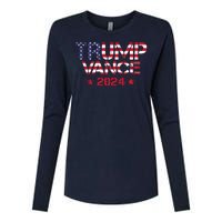 Trump Vance 2024 Vintage Patriotic Womens Cotton Relaxed Long Sleeve T-Shirt