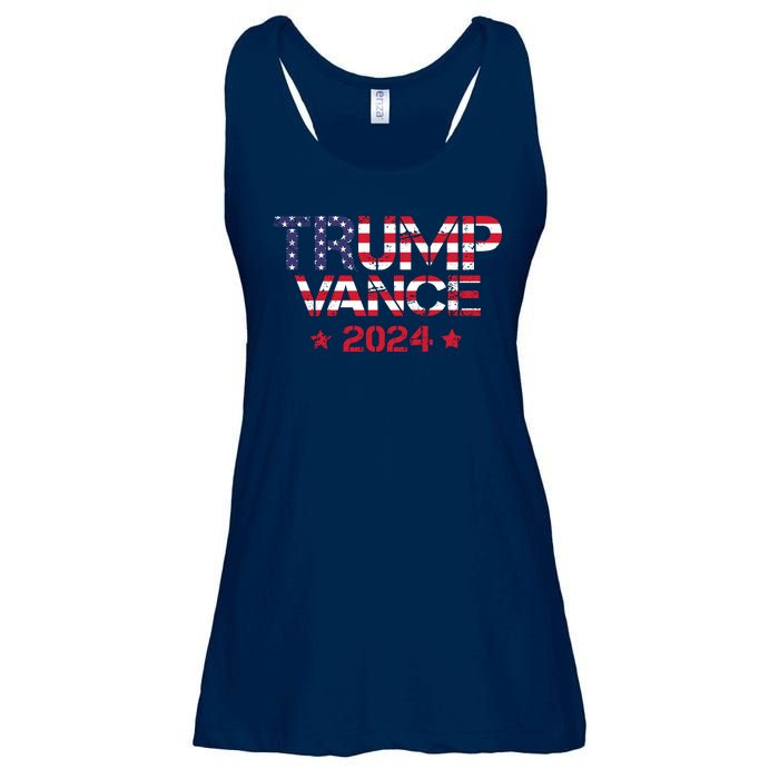 Trump Vance 2024 Vintage Patriotic Ladies Essential Flowy Tank