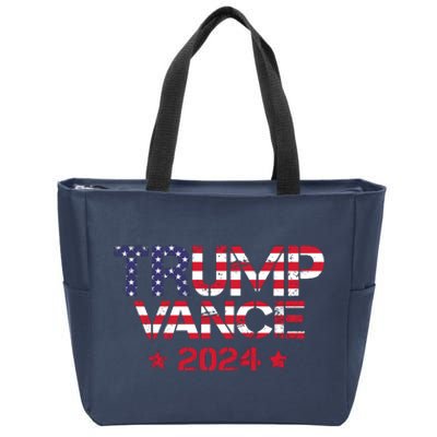 Trump Vance 2024 Vintage Patriotic Zip Tote Bag