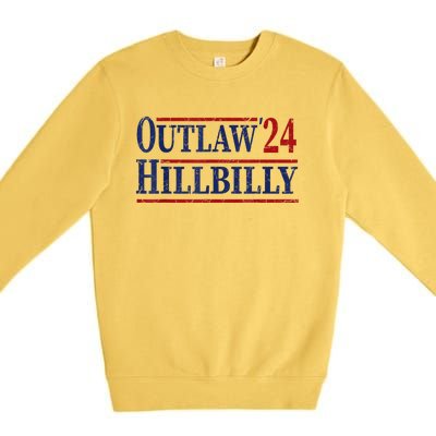 Trump Vance 2024 Outlaw Hillbilly Us Flag Vintage Premium Crewneck Sweatshirt