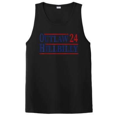 Trump Vance 2024 Outlaw Hillbilly Us Flag Vintage PosiCharge Competitor Tank