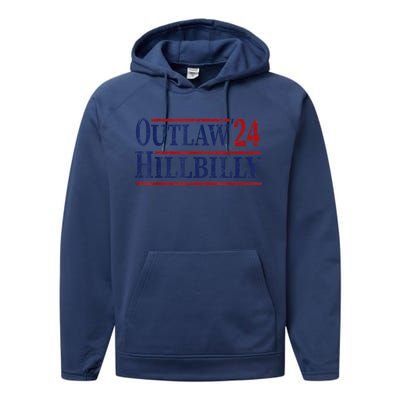 Trump Vance 2024 Outlaw Hillbilly Us Flag Vintage Performance Fleece Hoodie