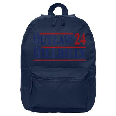 Trump Vance 2024 Outlaw Hillbilly Us Flag Vintage 16 in Basic Backpack