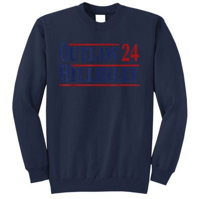 Trump Vance 2024 Outlaw Hillbilly Us Flag Vintage Tall Sweatshirt