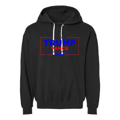 Trump Vance 2024 Front And Back Print Garment-Dyed Fleece Hoodie