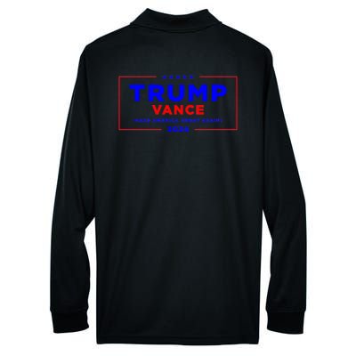 Trump Vance 2024 Front And Back Print Performance Long Sleeve Polo