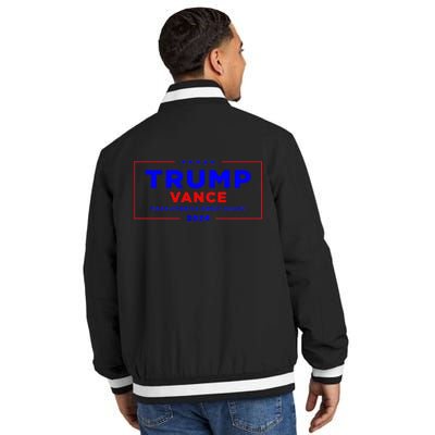 Trump Vance 2024 Front And Back Print Insulated Varsity Jacket