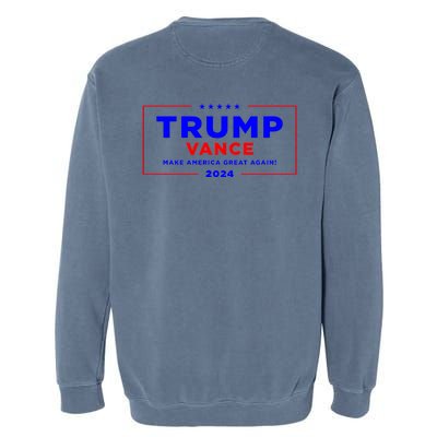 Trump Vance 2024 Front And Back Print Garment-Dyed Sweatshirt