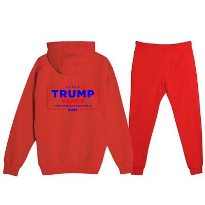 Trump Vance 2024 Front And Back Print Premium Hooded Sweatsuit Set