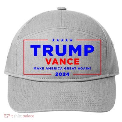 Trump Vance 2024 Front And Back Print 7-Panel Snapback Hat