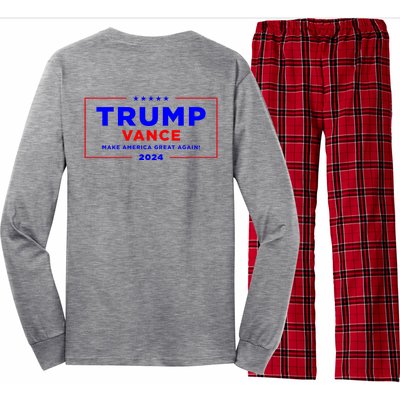 Trump Vance 2024 Front And Back Print Long Sleeve Pajama Set