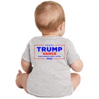 Trump Vance 2024 Front And Back Print Baby Bodysuit