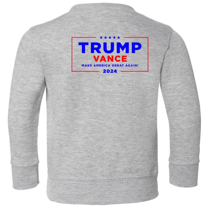 Trump Vance 2024 Front And Back Print Toddler Sweatshirt