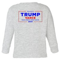 Trump Vance 2024 Front And Back Print Toddler Long Sleeve Shirt