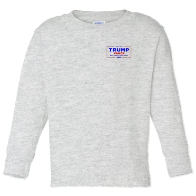 Trump Vance 2024 Front And Back Print Toddler Long Sleeve Shirt