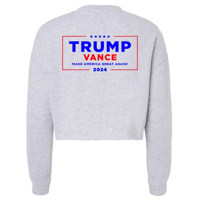Trump Vance 2024 Front And Back Print Cropped Pullover Crew
