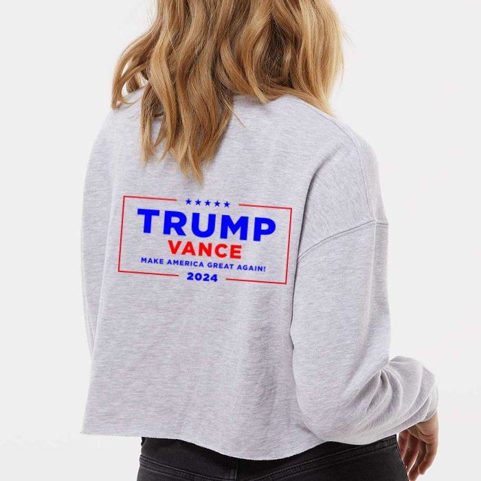 Trump Vance 2024 Front And Back Print Cropped Pullover Crew