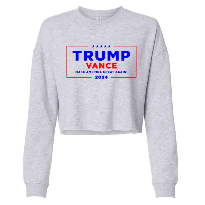 Trump Vance 2024 Front And Back Print Cropped Pullover Crew