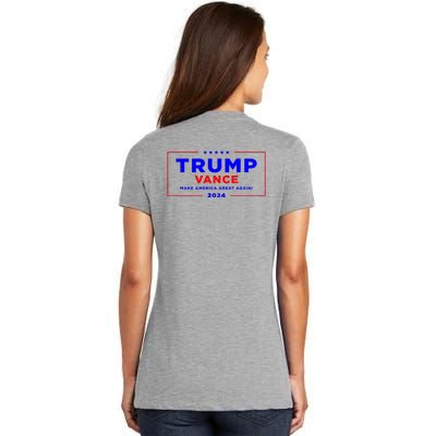 Trump Vance 2024 Front And Back Print Women's V-Neck T-Shirt