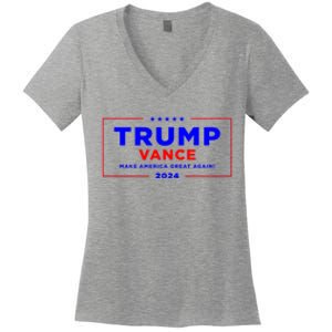 Trump Vance 2024 Front And Back Print Women's V-Neck T-Shirt