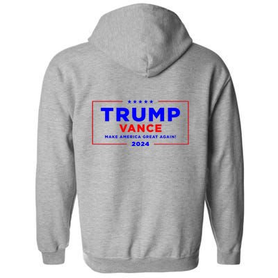 Trump Vance 2024 Front And Back Print Full Zip Hoodie