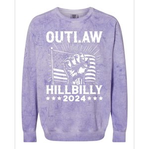 Trump Vance 2024 Donald Trump Jd Vance Outlaw Hillbilly Colorblast Crewneck Sweatshirt