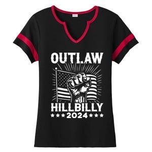 Trump Vance 2024 Donald Trump Jd Vance Outlaw Hillbilly Ladies Halftime Notch Neck Tee