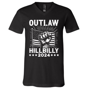 Trump Vance 2024 Donald Trump Jd Vance Outlaw Hillbilly V-Neck T-Shirt