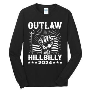 Trump Vance 2024 Donald Trump Jd Vance Outlaw Hillbilly Tall Long Sleeve T-Shirt