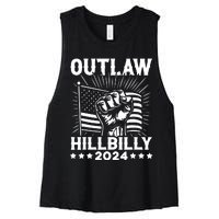 Trump Vance 2024 Donald Trump Jd Vance Outlaw Hillbilly Women's Racerback Cropped Tank