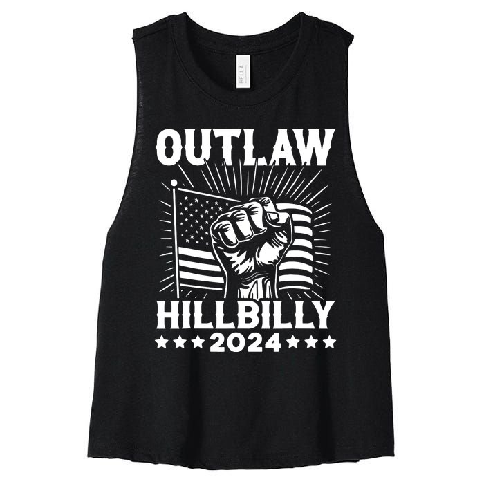 Trump Vance 2024 Donald Trump Jd Vance Outlaw Hillbilly Women's Racerback Cropped Tank