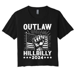 Trump Vance 2024 Donald Trump Jd Vance Outlaw Hillbilly Women's Crop Top Tee