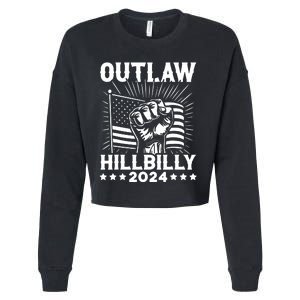 Trump Vance 2024 Donald Trump Jd Vance Outlaw Hillbilly Cropped Pullover Crew