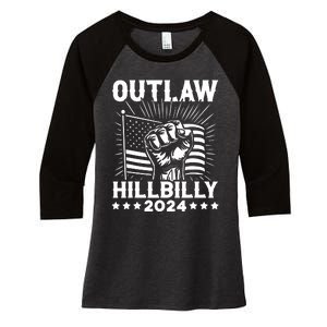 Trump Vance 2024 Donald Trump Jd Vance Outlaw Hillbilly Women's Tri-Blend 3/4-Sleeve Raglan Shirt