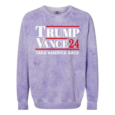 Trump Vance 2024 Take America Back Colorblast Crewneck Sweatshirt