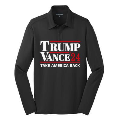 Trump Vance 2024 Take America Back Silk Touch Performance Long Sleeve Polo