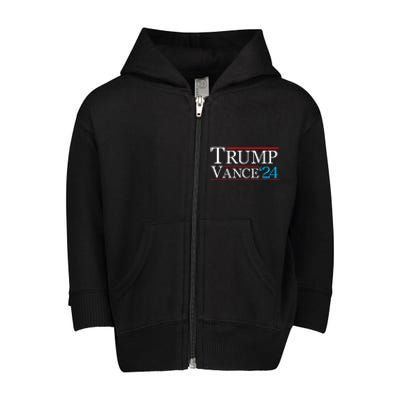 Trump Vance 2024 Trump Campaign Vance Toddler Zip Fleece Hoodie