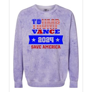 Trump Vance 2024 Save America Colorblast Crewneck Sweatshirt