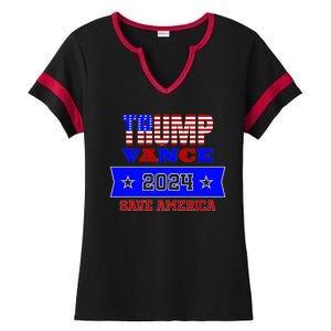 Trump Vance 2024 Save America Ladies Halftime Notch Neck Tee