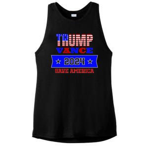 Trump Vance 2024 Save America Ladies PosiCharge Tri-Blend Wicking Tank