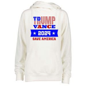 Trump Vance 2024 Save America Womens Funnel Neck Pullover Hood